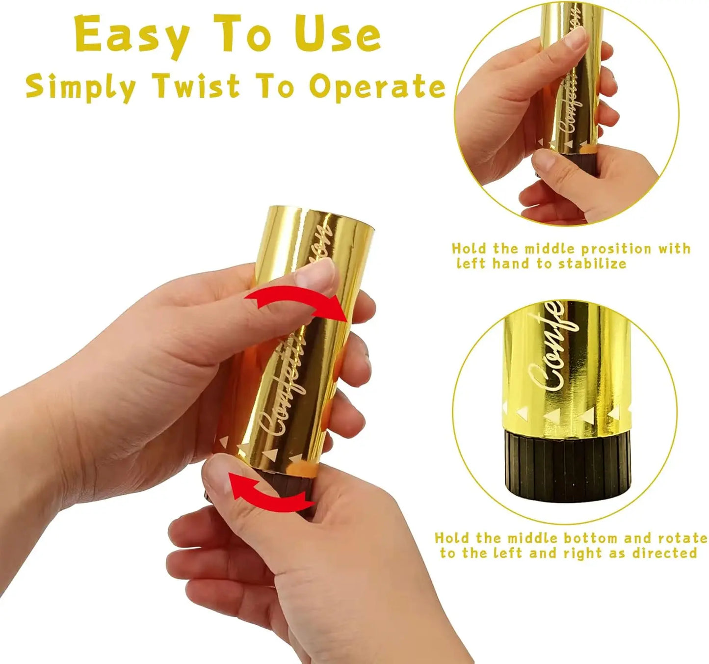 Confetti Poppers Cannons for Wedding Birthday Graduation Baby Shower Anniversary Christmas New Year's Party Supplies Decorations