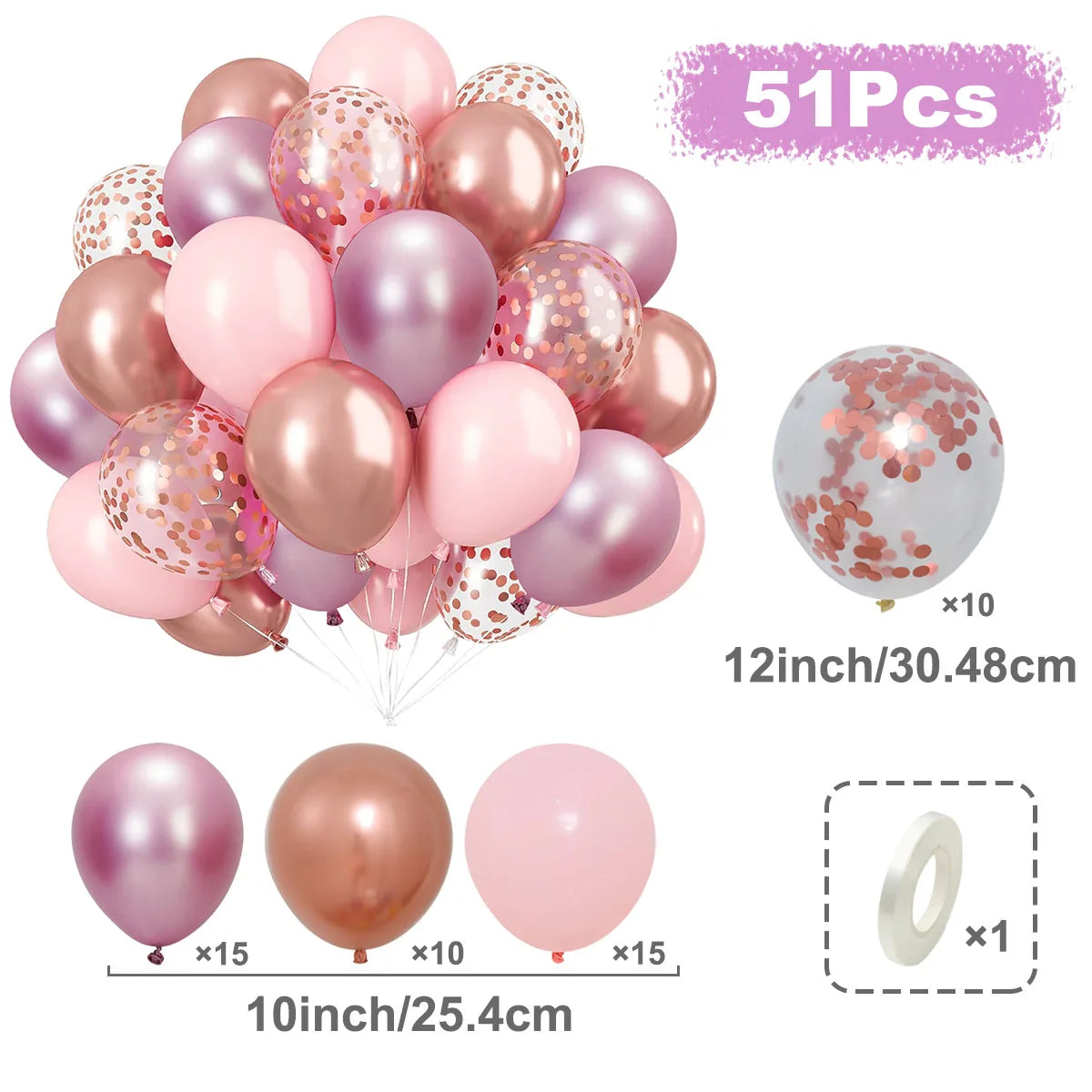 31/36/37/51/101Pcs Metallic Balloons Pearl White Latex Balloon Gold Confetti Balloons for Birthday Weddings Party Decorations