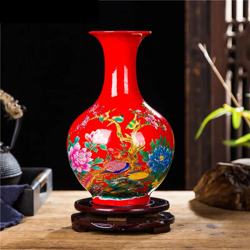 Chinese Style ceramics Vase Jingdezhen Black Porcelain Crystal Glaze Flower Vase Home decoration accessories Handmade Vases