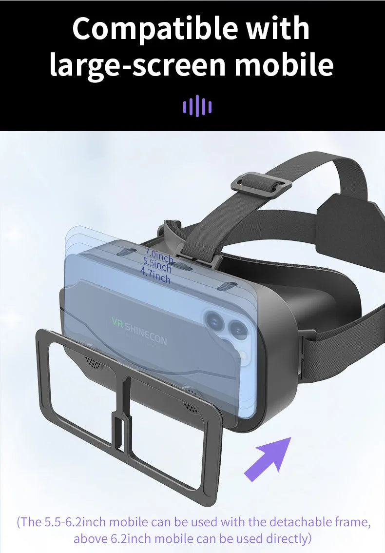 SHINECON 3D Helmet VR Glasses 3D Glasses Virtual Reality Glasses VR Headset For Google cardboard 5-7' Mobile with original box