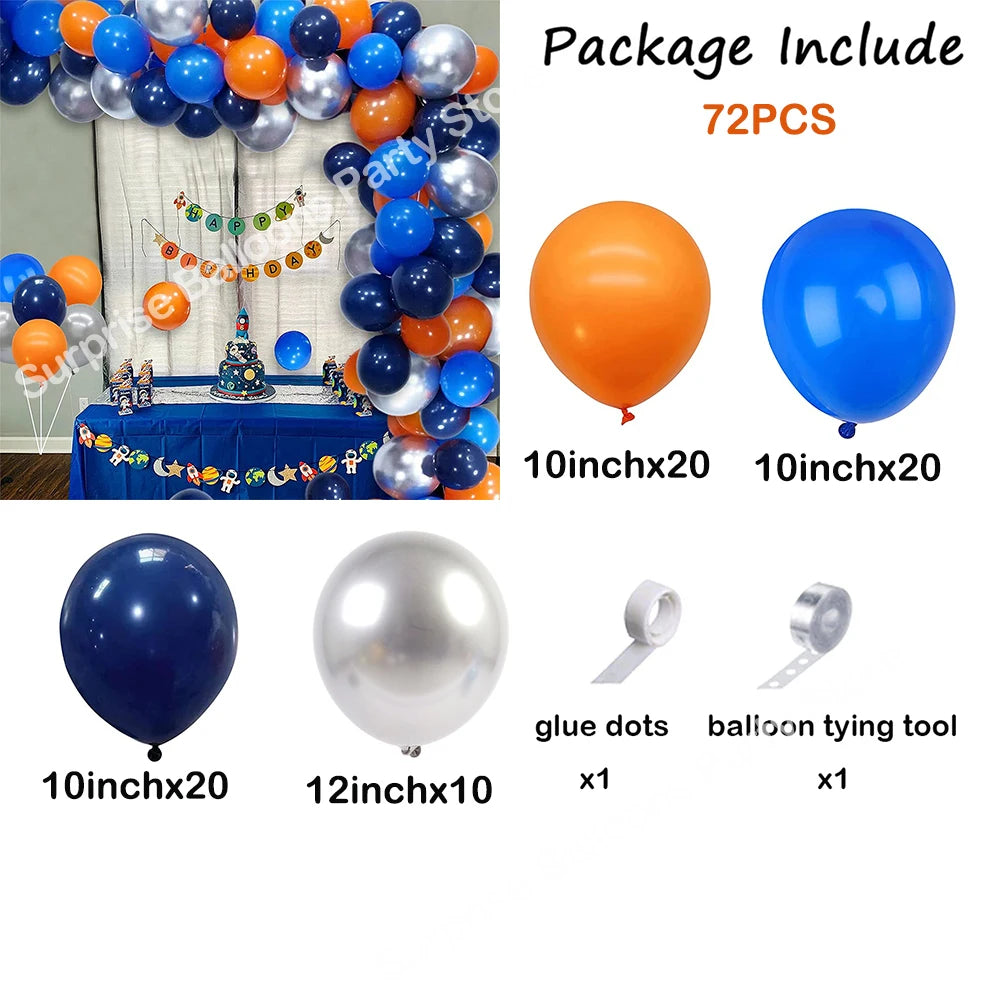 Navy Blue White Balloons Arch Garland Kit Silver Confetti Ballon First Birthday Party Decorations Graduation Wedding Baby Shower