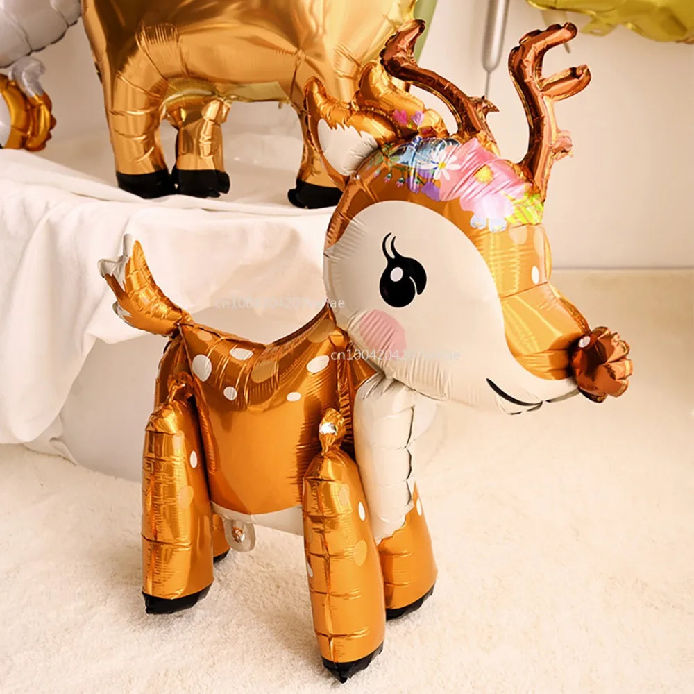 Animal Theme Foil Balloons Deer Rabbit Owl Squirrel Safari Party Decor Adult Kids Birthday Party Decoration Ballons Supplies