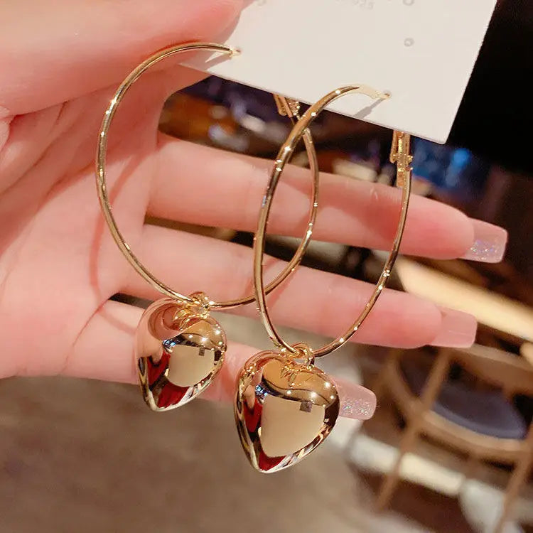 Korean Fashion Emerald Crystal Dangle Earrings for Women Trendy Gold Color Hollow Stud Earring Birthday Gifts Pendientes Mujer