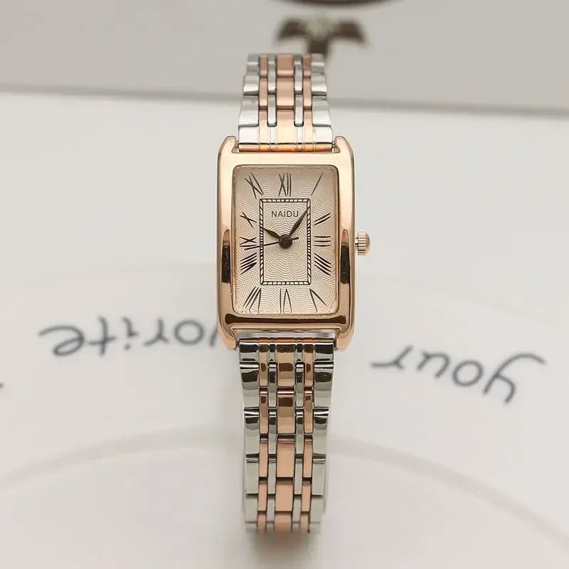 Ladies Steel Strap Watches for Women Rectangular Roman Scale Watch Fashion Trend Thin Strap Quartz Wristwatches Relogio Feminino