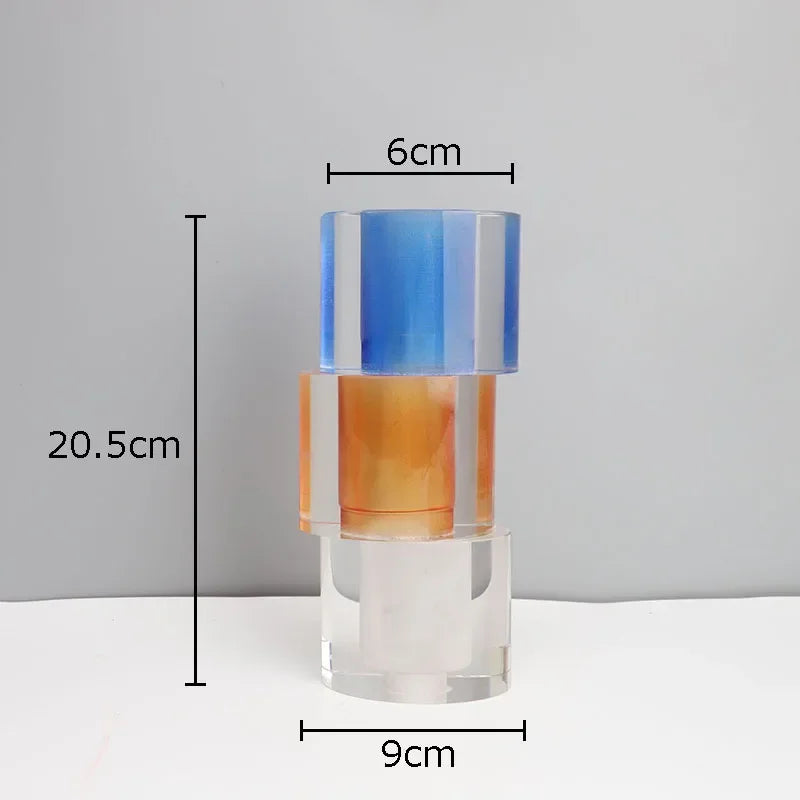 Multicolour Crystal Glass Vase Flowers Pots Desk Decoration Flower Arrangement Floral Vases Room Aesthetic Decor