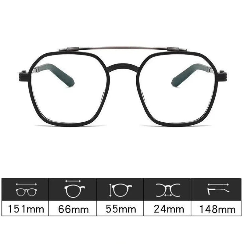 2024 New Fashion Men Sunglasses Oversized Frame Women Anti-blue Light Transparent Glasses UV400 Eyewear Flat Mirror Eyeglass