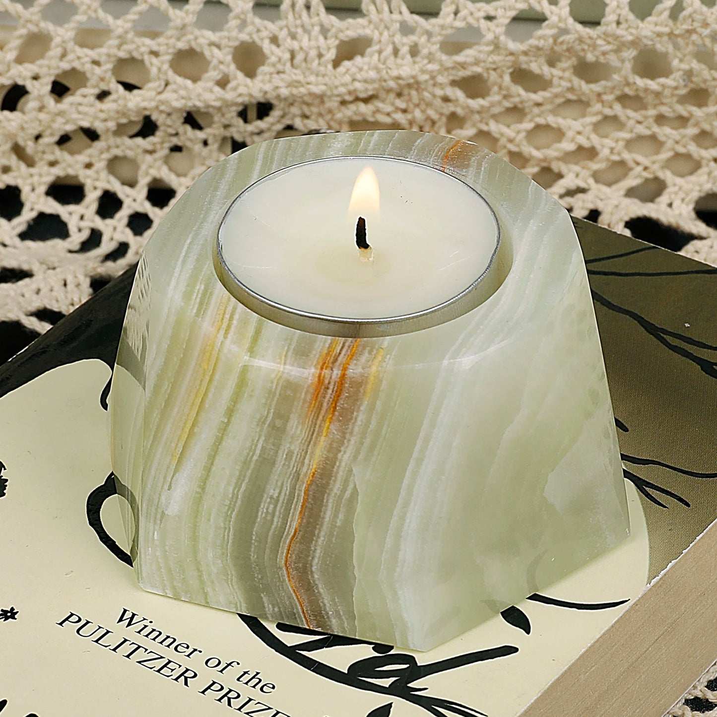 Natural Stones Marble Candlesticks Crystals Candle Holder Cave Tea Candle Wedding Party Dinner Home Decoration