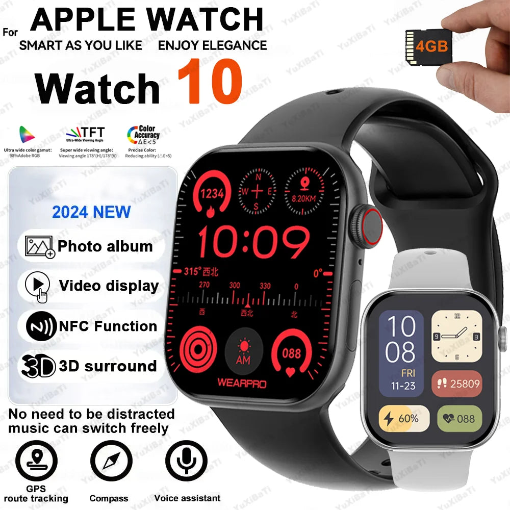 DT Smart Watch X 10th AMOLED Men Women Sport Watch USB Mode Photo Album Local Music NFC Compass Smartwatch for Android IOS 2024