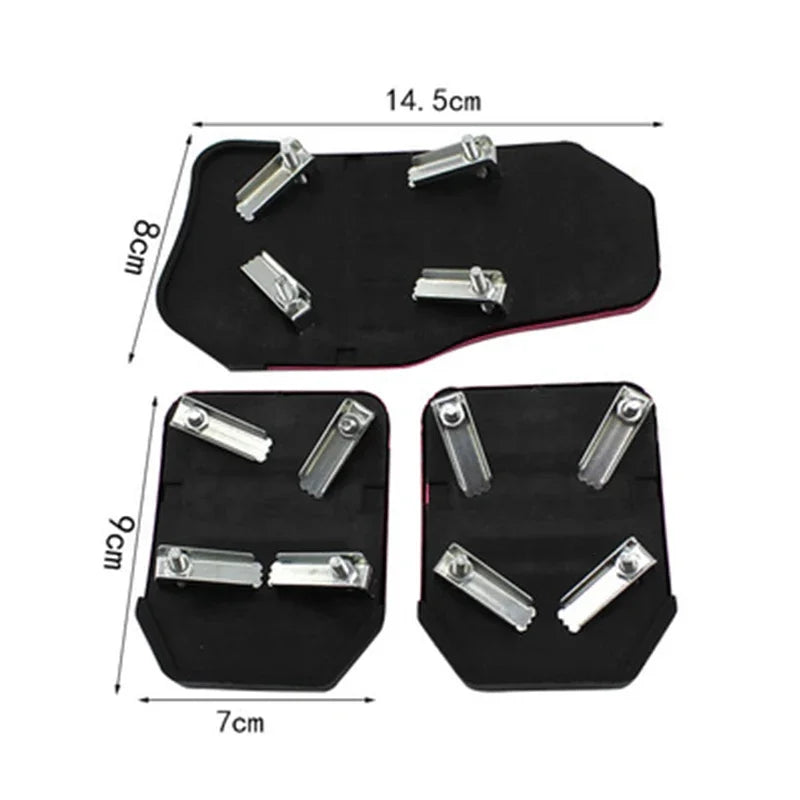 Universal Aluminum Automatic Transmission Car Pedal Cover Brake Fuel Gas Foot Pad Set Kit Pedals Red Blue Silver Non-Slip Tools