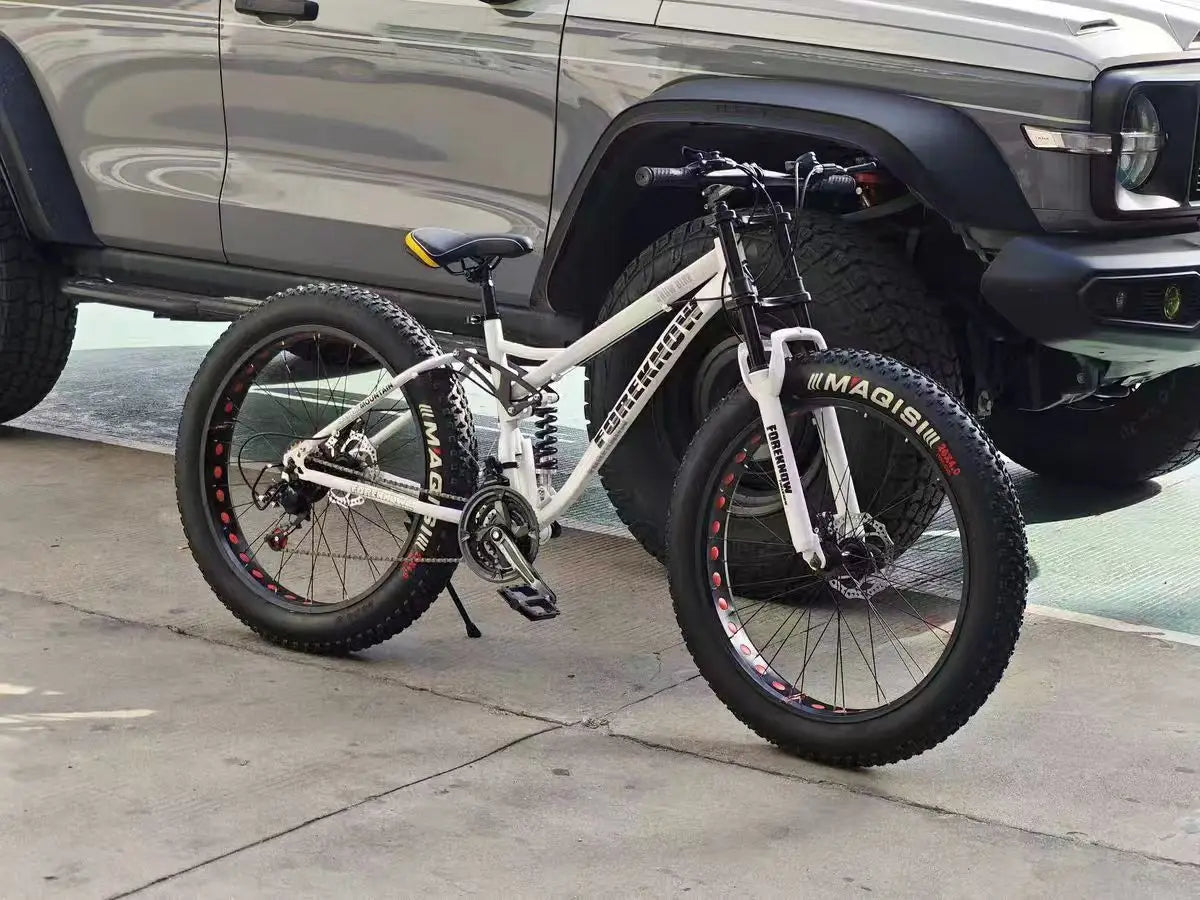 Snow Bike 24/26 Inch 21/24/27/30 Speed Spoke Wheel Mountain Bicycle 4.0 Fat Tires Hanging Type Disc Brake Beach Off Road