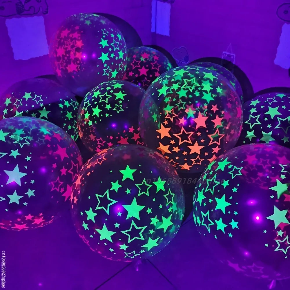 10Pcs 12Inch Fluorescent Balloons Neon Glow Latex Balloons Wedding Birthday Party Decor Glow Baloon Baby Shower Kids Gifts