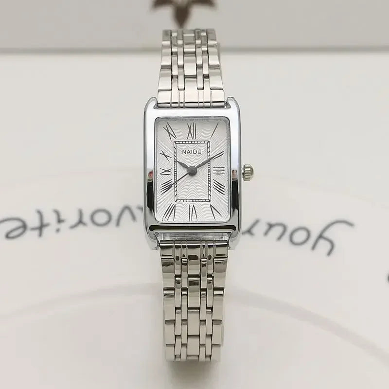 Ladies Steel Strap Watches for Women Rectangular Roman Scale Watch Fashion Trend Thin Strap Quartz Wristwatches Relogio Feminino