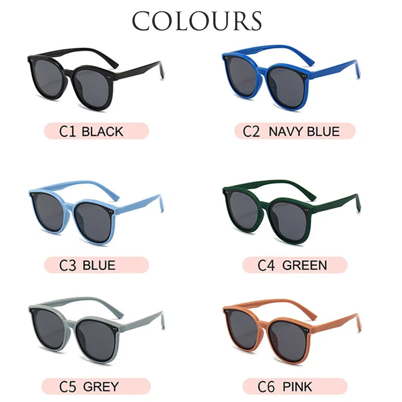 3-12 Years Kids Polarized Sunglasses Boys' Cool Girls Soft TPEE Frame Cat Eye Design Fashion Sun UV400 Protection Oval Glasses