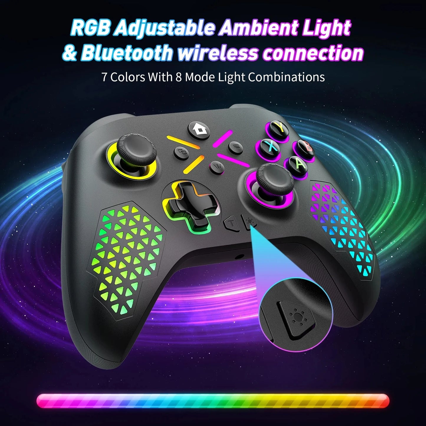 Wireless Xbox One Controller for Xbox with RGB LED Backlight Compatible with Xbox One, XboxOne X/S, Xbox Series X/S ,Windows PC