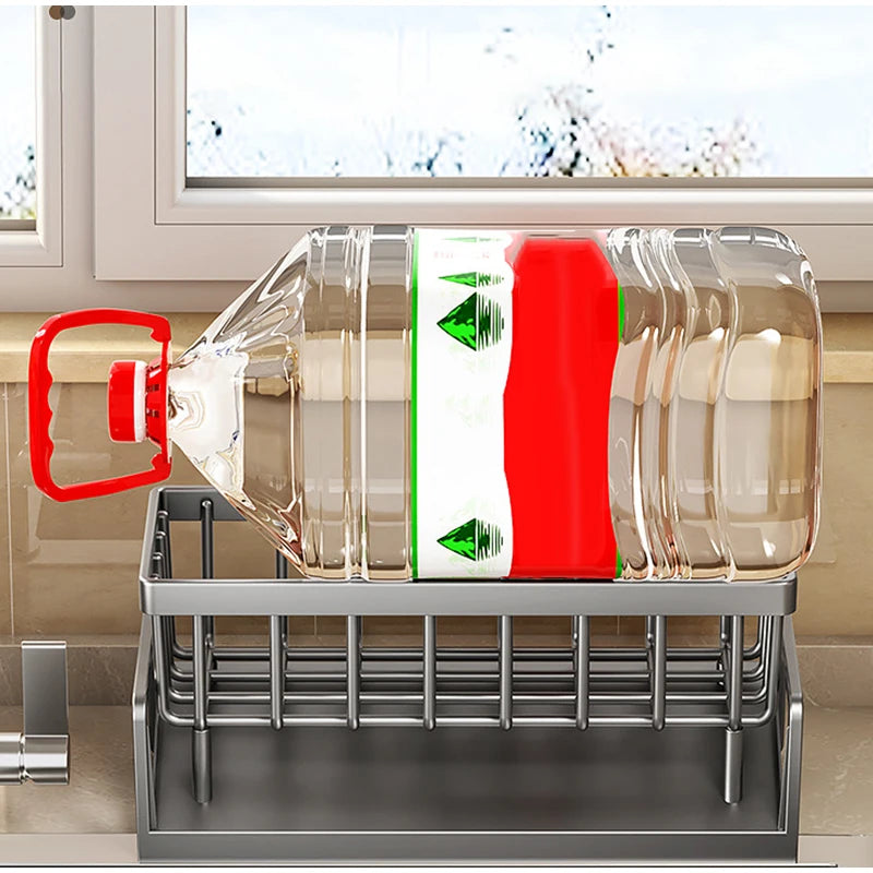 Kitchen Sink Drain Rack Organizer Abs Plastic Self-draining Sink Shelf Soap Sponge Holder Dishcloth Towel Rack Filter Basket