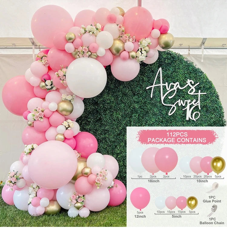 Tender Pink Gold Balloon Garland Arch Kit Wedding Birthday Party Decoration Adult Kids Baby Shower Decor Ballon Wedding Supplies