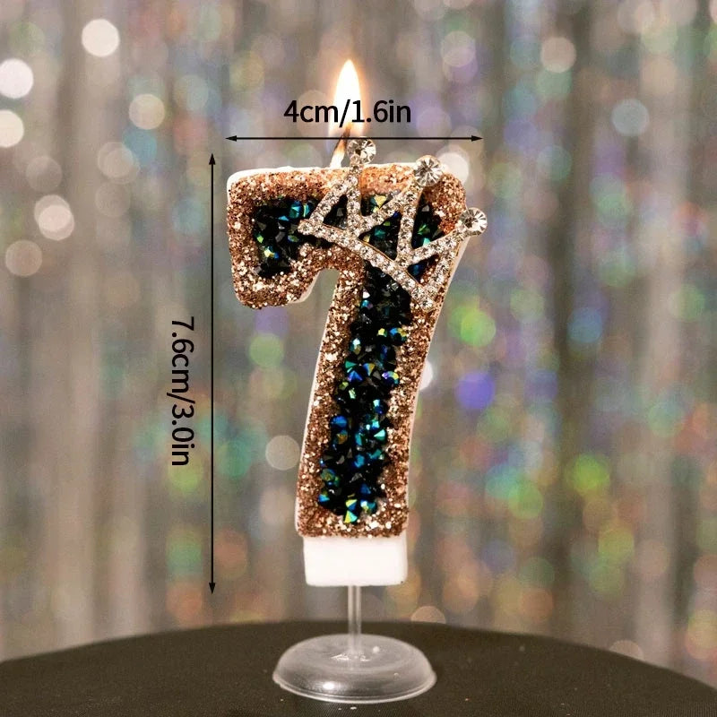Crown Number Candles Birthday Digital 0-9 Cake Decoration, Cake Topper Birthday Anniversary Day Decor