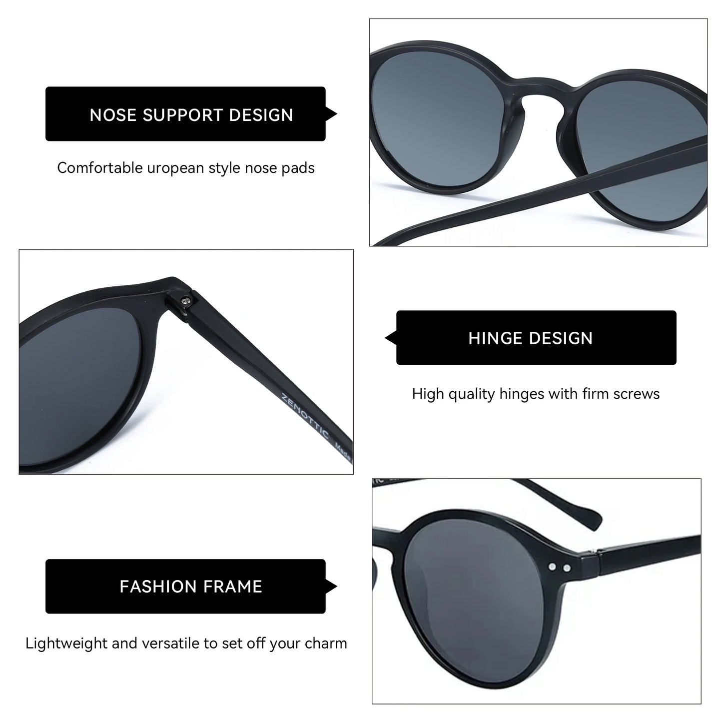 ZENOTTIC (S Size) Retro Circular Polarized Sunglasses 2024 Men Women Vintage Small Round Sun Glasses UV400 Goggles Shades