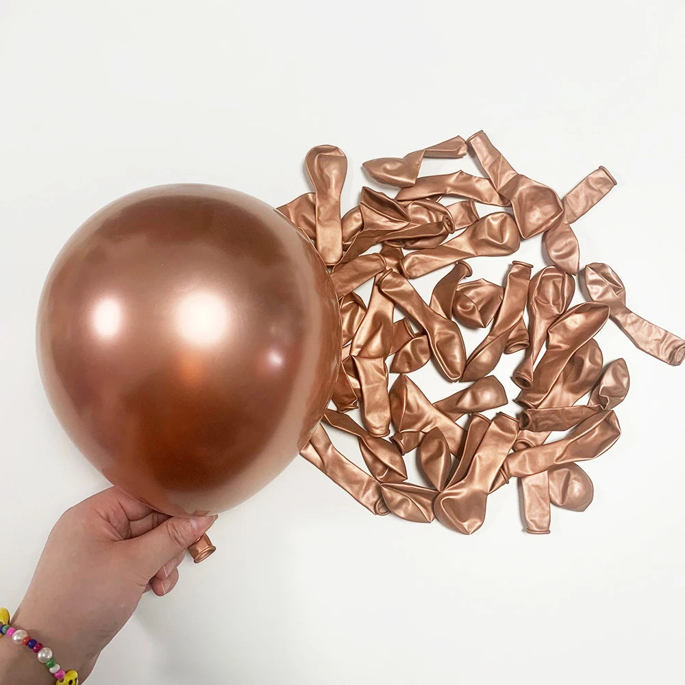 10/20/30pcs Metallic Gold Silver Latex Balloons Chrome Blue Purple Birthday Ballon Wedding Party Decor Baby Shower Helium Globos