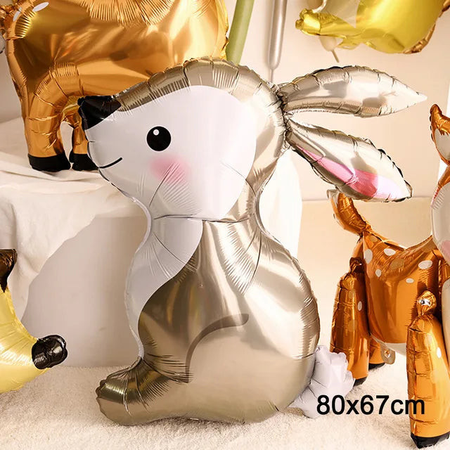 Animal Theme Foil Balloons Deer Rabbit Owl Squirrel Safari Party Decor Adult Kids Birthday Party Decoration Ballons Supplies