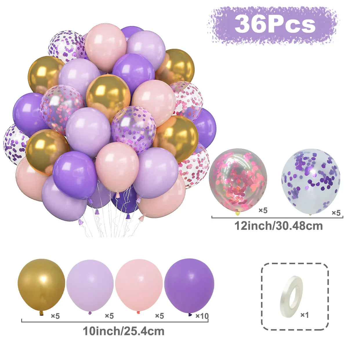 31/36/37/51/101Pcs Metallic Balloons Pearl White Latex Balloon Gold Confetti Balloons for Birthday Weddings Party Decorations