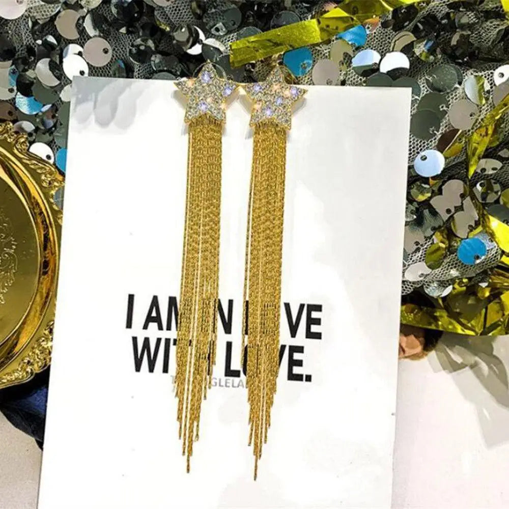 Korean Fashion Emerald Crystal Dangle Earrings for Women Trendy Gold Color Hollow Stud Earring Birthday Gifts Pendientes Mujer