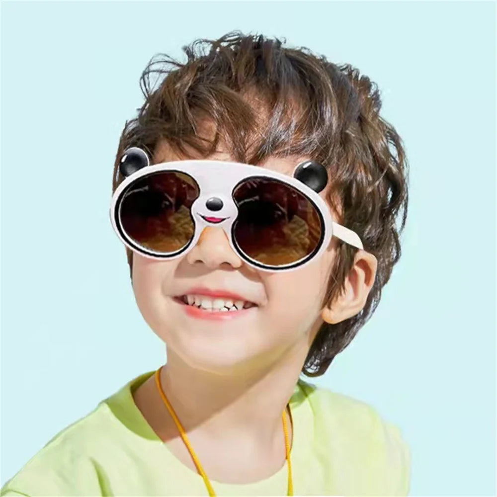Trend Children Cartoon Sunglasses Boys Girls Panda Shaped Polarized Sun Glasses Kids UV Protection Children's Birthday Gift Toys