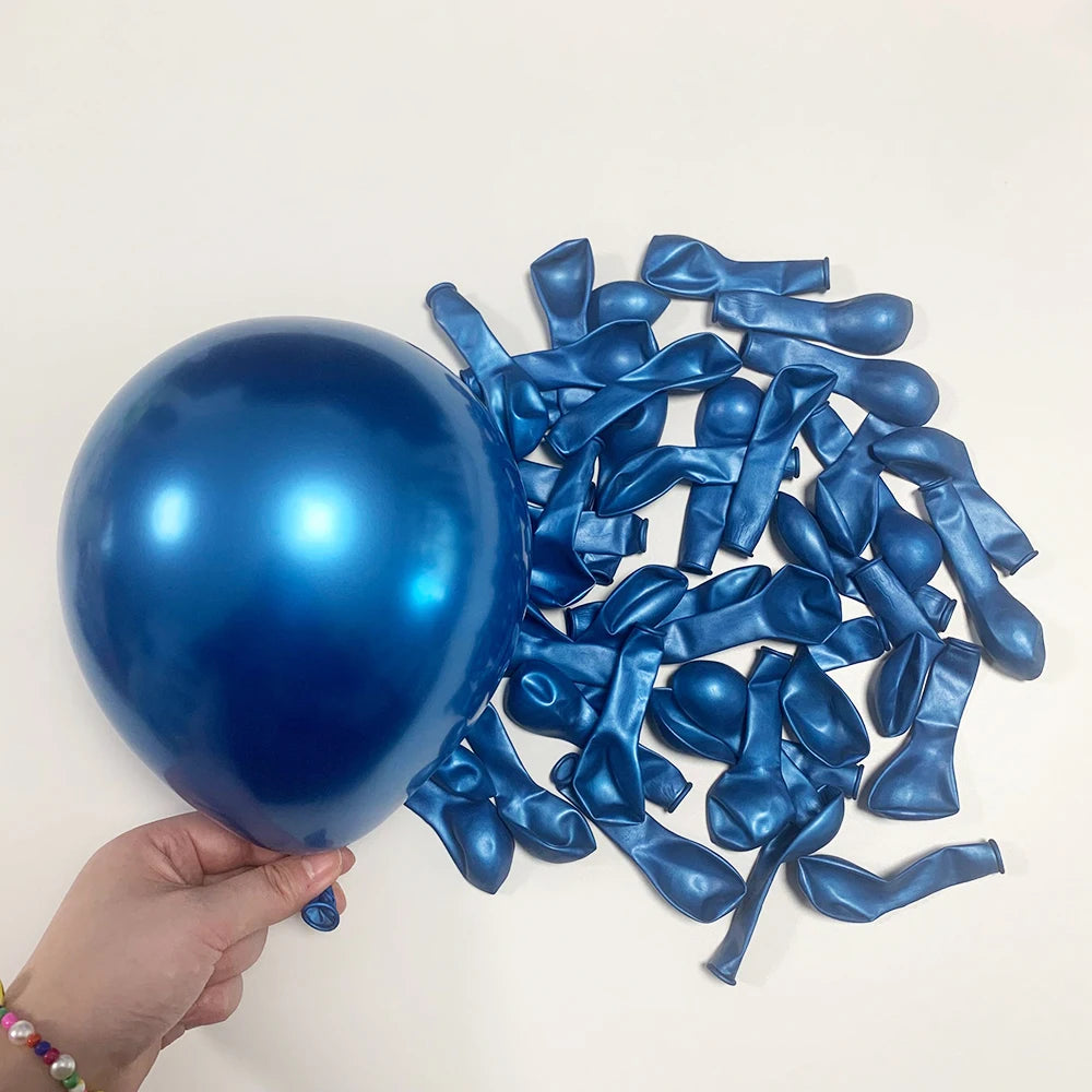 10/20/30pcs Metallic Gold Silver Latex Balloons Chrome Blue Purple Birthday Ballon Wedding Party Decor Baby Shower Helium Globos