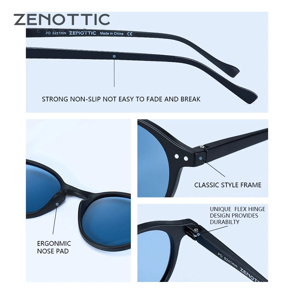 ZENOTTIC (S Size) Retro Circular Polarized Sunglasses 2024 Men Women Vintage Small Round Sun Glasses UV400 Goggles Shades