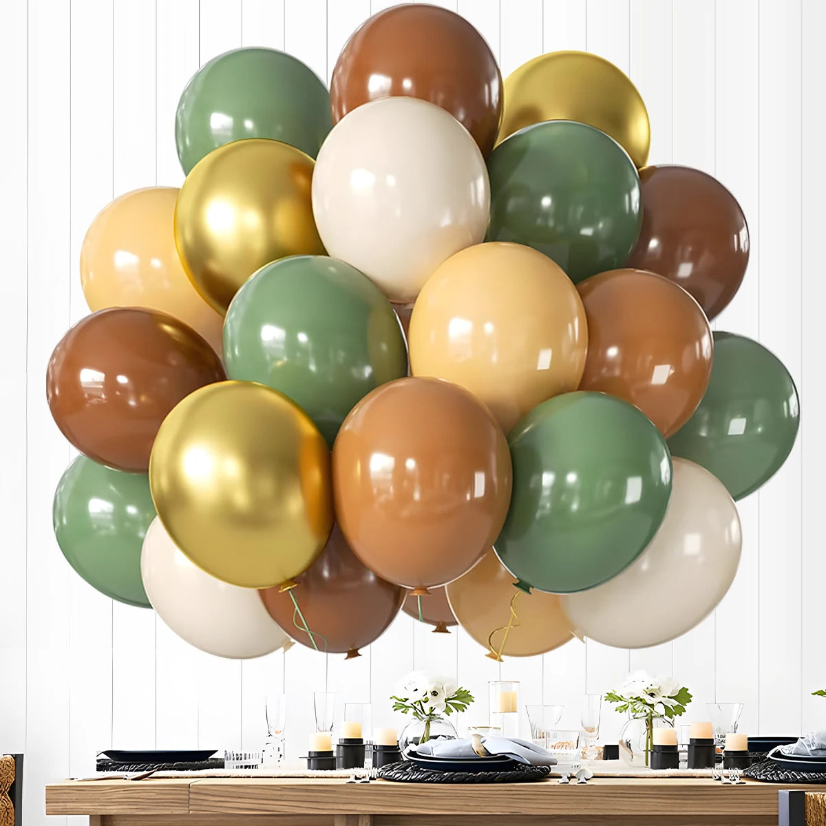 31/36/37/51/101Pcs Metallic Balloons Pearl White Latex Balloon Gold Confetti Balloons for Birthday Weddings Party Decorations
