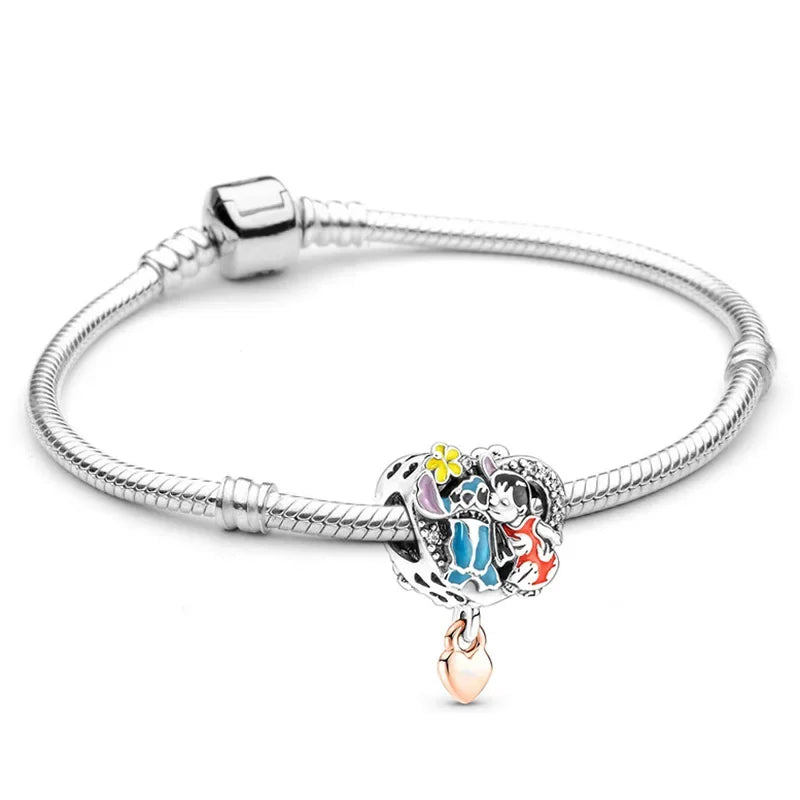 Disney Cartoon Mickey Minnie Mouse Bracelet for Women Copper Beaded Bracelet Accessories Girl Birthday Gift