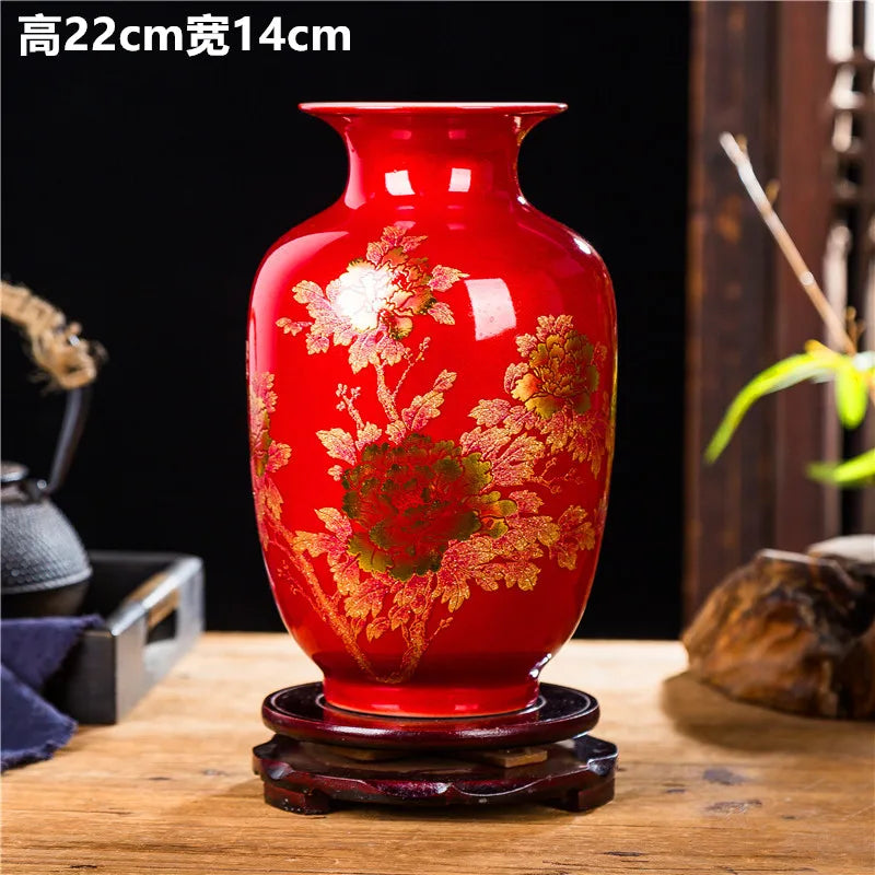 Chinese Style ceramics Vase Jingdezhen Black Porcelain Crystal Glaze Flower Vase Home decoration accessories Handmade Vases