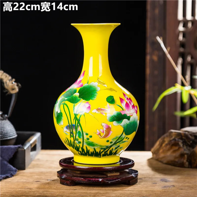 Chinese Style ceramics Vase Jingdezhen Black Porcelain Crystal Glaze Flower Vase Home decoration accessories Handmade Vases
