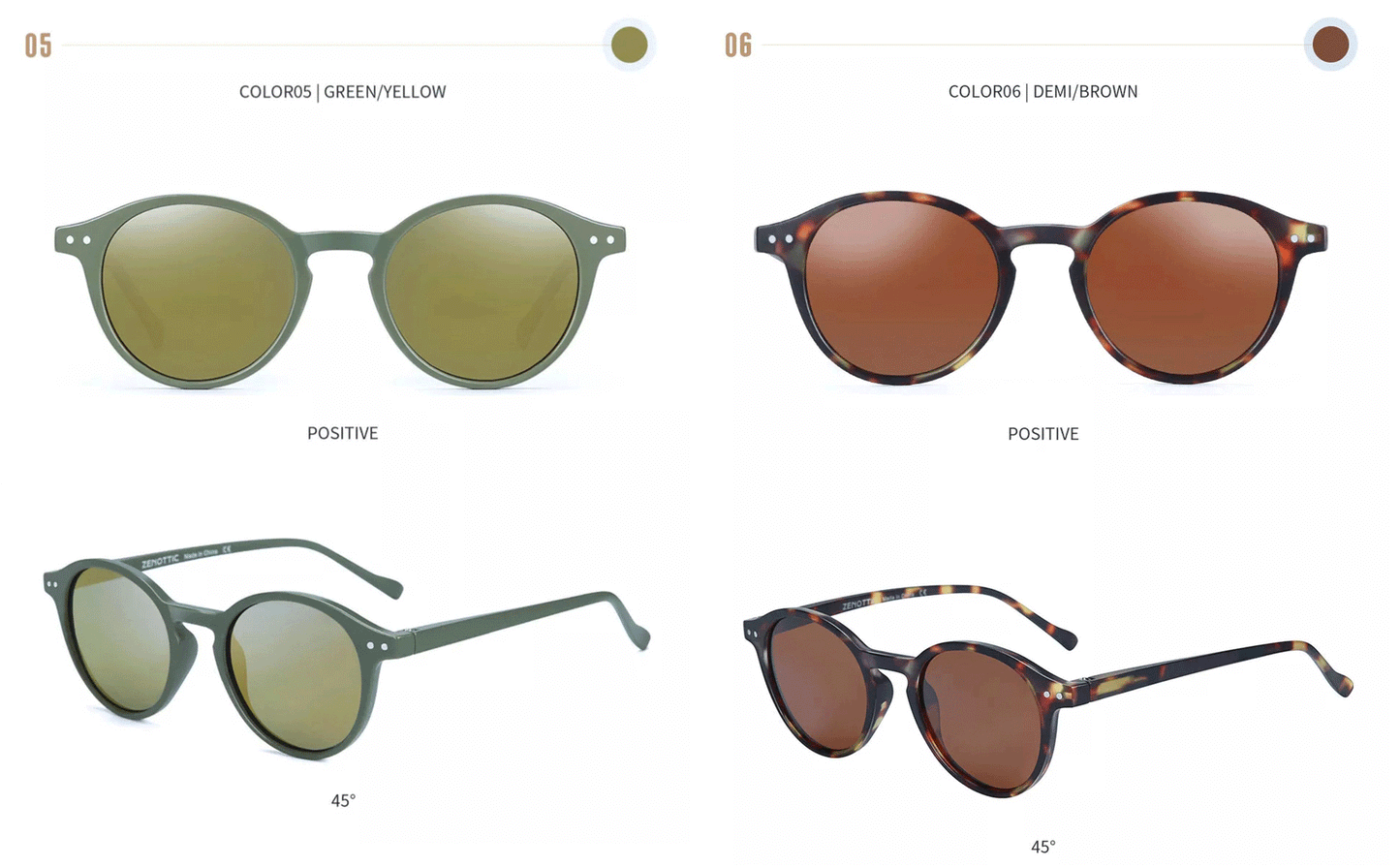 ZENOTTIC (S Size) Retro Circular Polarized Sunglasses 2024 Men Women Vintage Small Round Sun Glasses UV400 Goggles Shades