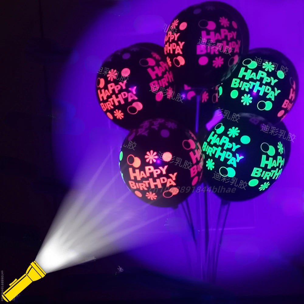 10Pcs 12Inch Fluorescent Balloons Neon Glow Latex Balloons Wedding Birthday Party Decor Glow Baloon Baby Shower Kids Gifts