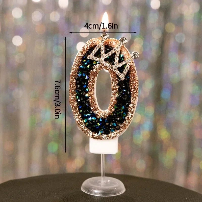 Crown Number Candles Birthday Digital 0-9 Cake Decoration, Cake Topper Birthday Anniversary Day Decor