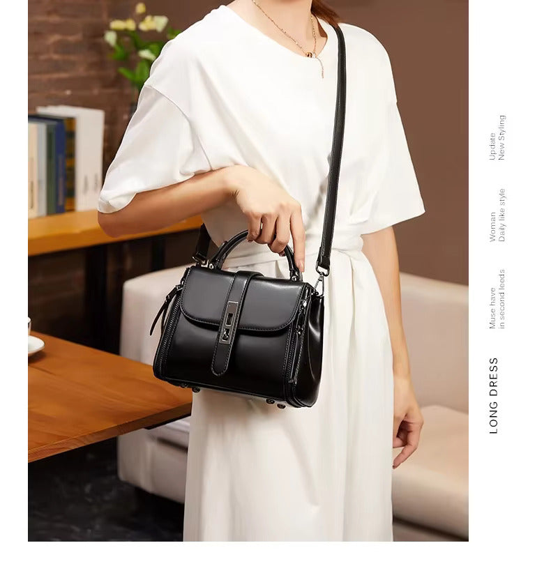 Women Fashion Small Square Shoulder Bags Lock Solid Color PU Leather Messenger Bag Flap Crossbody Bag Luxury Designer Handbags