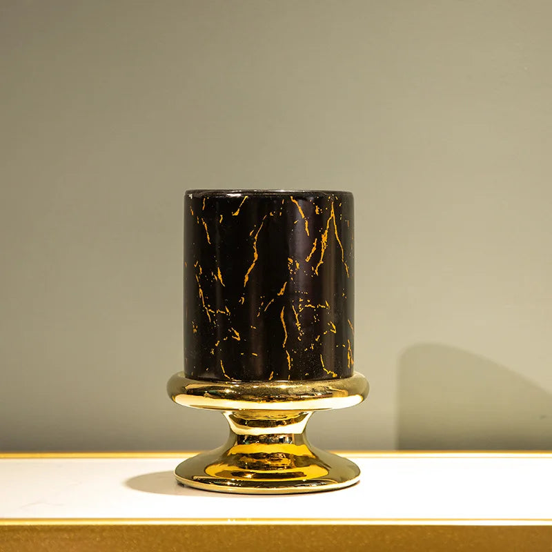 Ceramic Vase Marble Grain Tall Flowerpot  Flower Arrangement Hydroponics Home Furnishing Decoration Vases Pots Terrarium