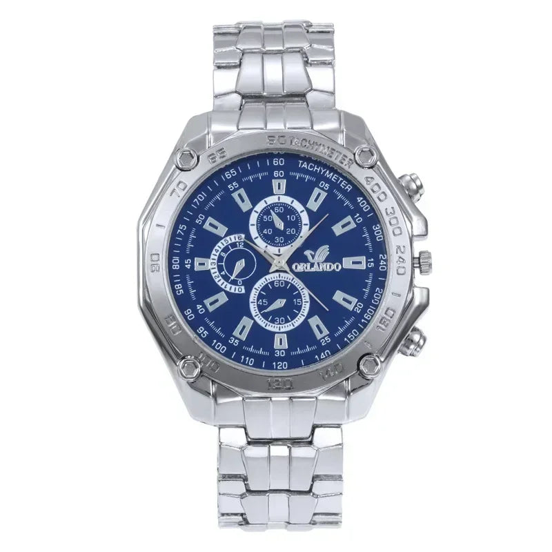 Men Watches Quartz Silver-gold Stainless Steel Wristwatch Male Clock Classic Business Pilot Luxury Automatic Watch