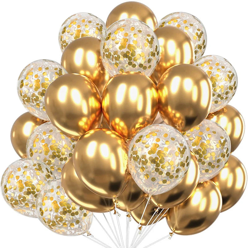 10inch Gold Confetti Metallic Balloons Macaroon Latex Ballon Baby Shower Globos Adult Anniversary Wedding Birthday Party Decor