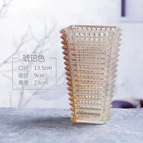 Wedding Luxury Vase Yellow Glass Tall Golden Nordic Vase Aesthetic Black Minimalist Jarrones Decorativos Moderno Room Decoration