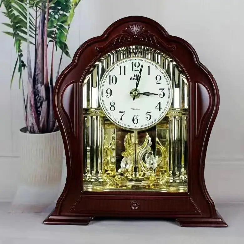Modern American Home Furnishings Clocks and Watches European Silent Bedside Rotating Chinese Desk Clock