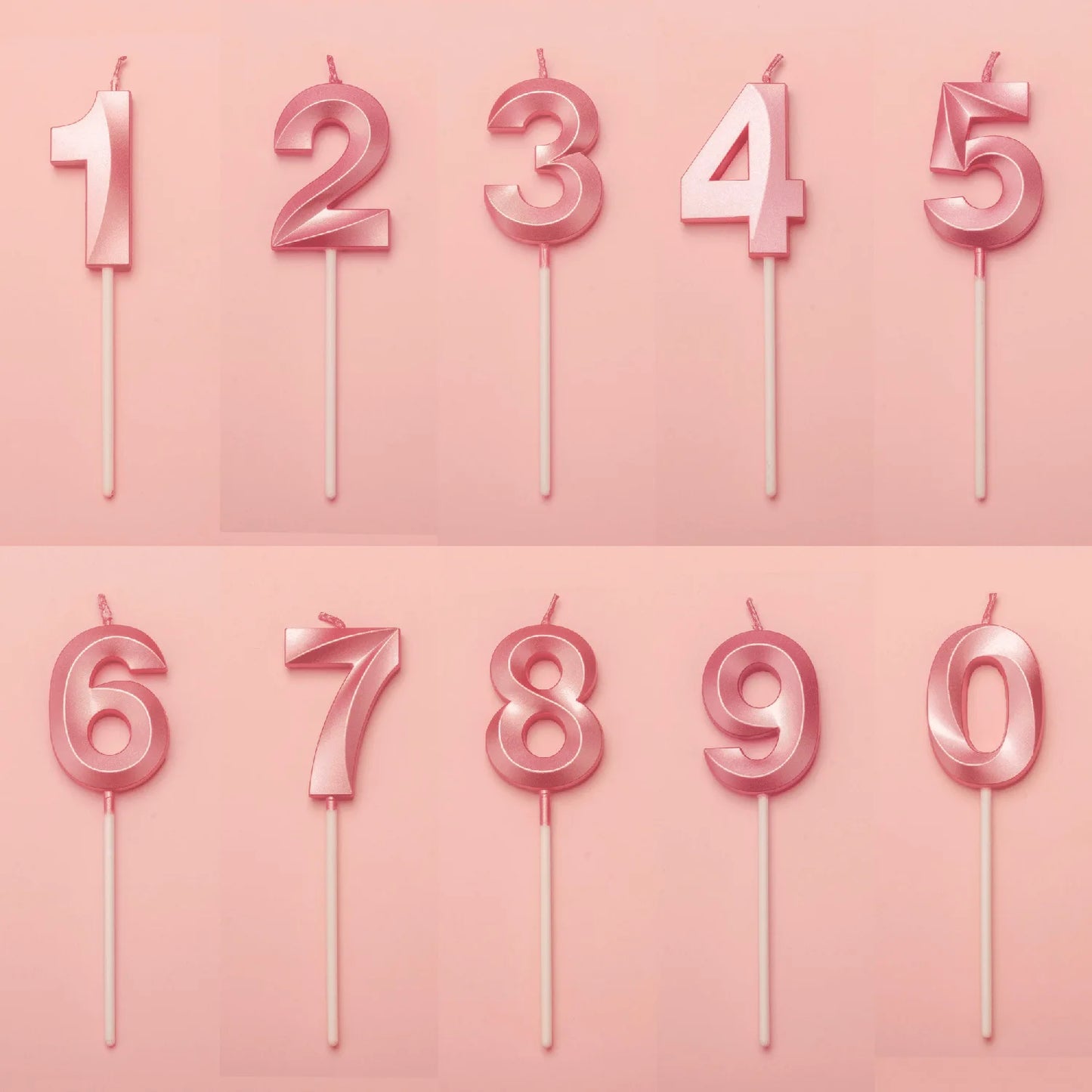 Birthday Digital Cake Candle Opera House Candles Golden Pink Blue Diamond Number Birthday Party Candles Creative Decoration
