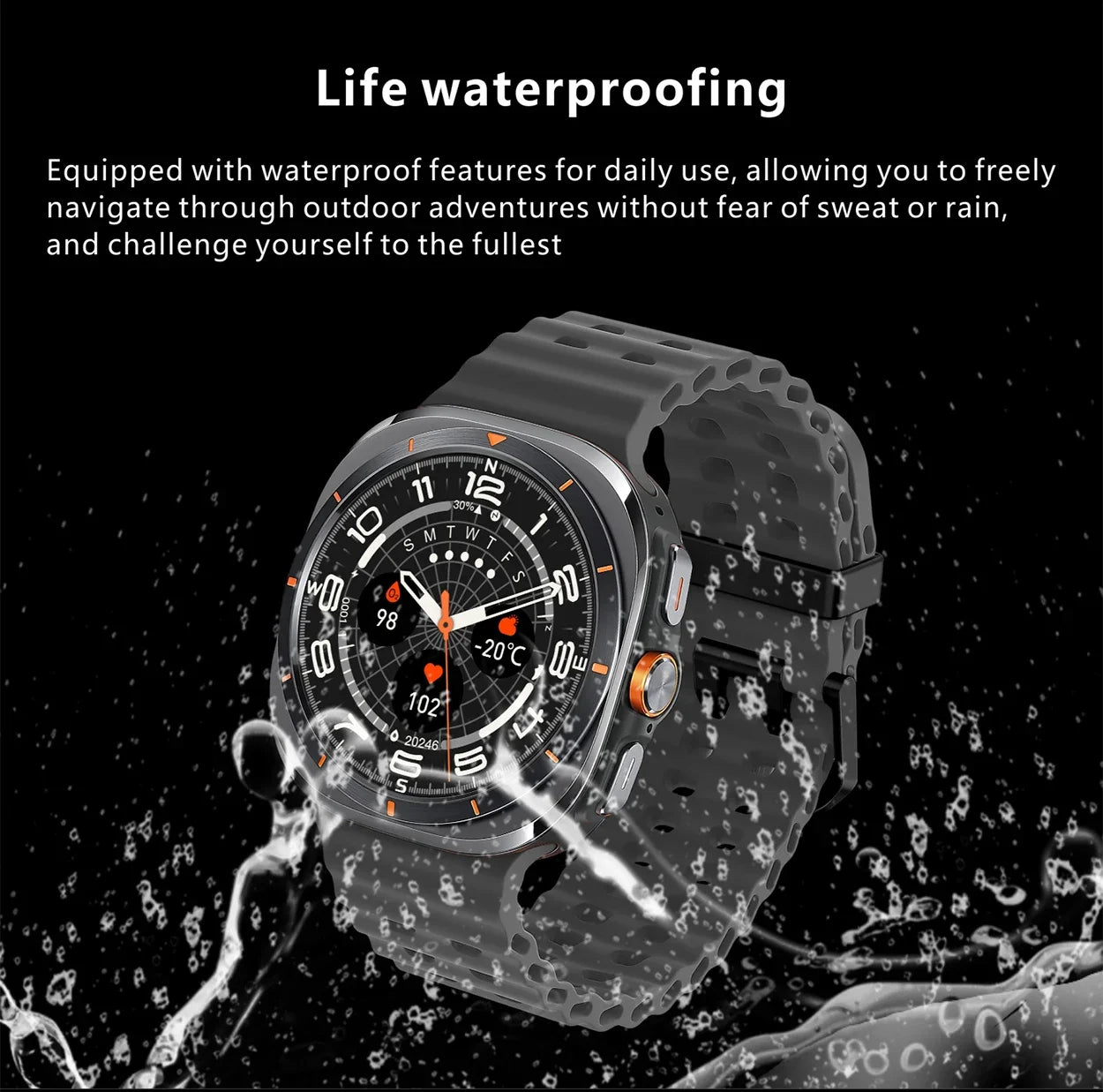 For Samsung Galaxy Watch 7 Ultra AMOLED IP68 GPS Compass NFC BT Call Smart Watch Outdoor Sports Man Galaxy 6 Upgraded Smartwatch