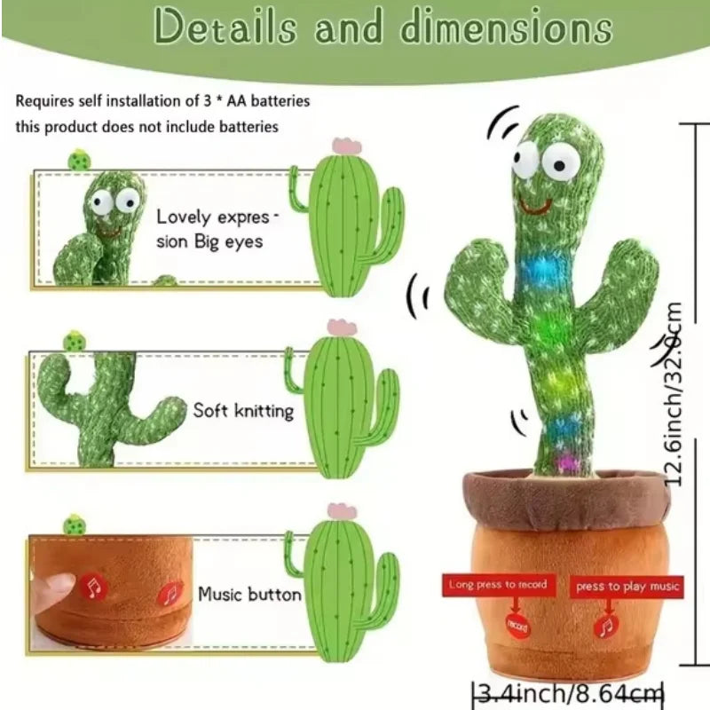 1 Piece -Talking And Dancing Cactus Toy For Baby Boys And Girls,Singing Recording,Gift That Can Talk To You Repeatedly-Perfect Choice For Kids