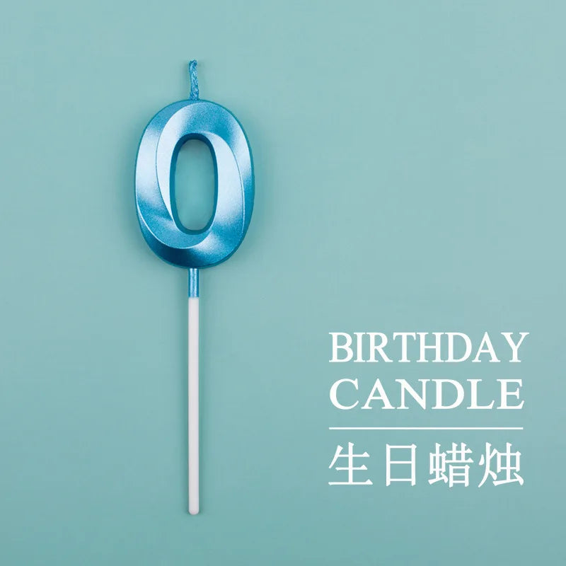 Birthday Digital Cake Candle Opera House Candles Golden Pink Blue Diamond Number Birthday Party Candles Creative Decoration
