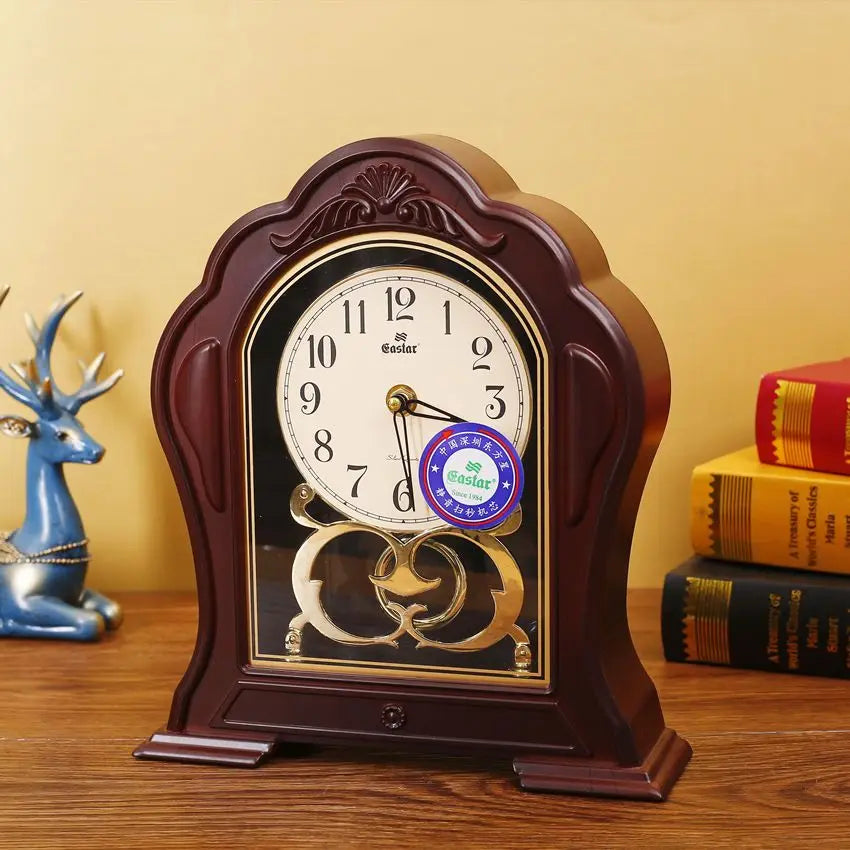 Modern American Home Furnishings Clocks and Watches European Silent Bedside Rotating Chinese Desk Clock