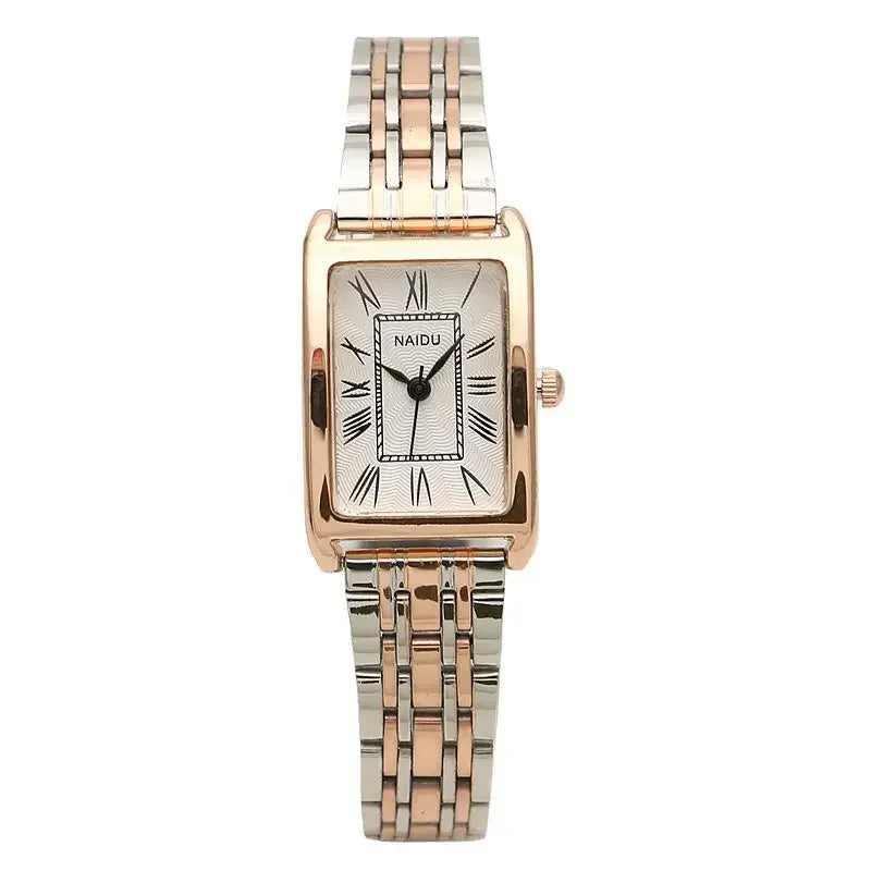 Ladies Steel Strap Watches for Women Rectangular Roman Scale Watch Fashion Trend Thin Strap Quartz Wristwatches Relogio Feminino
