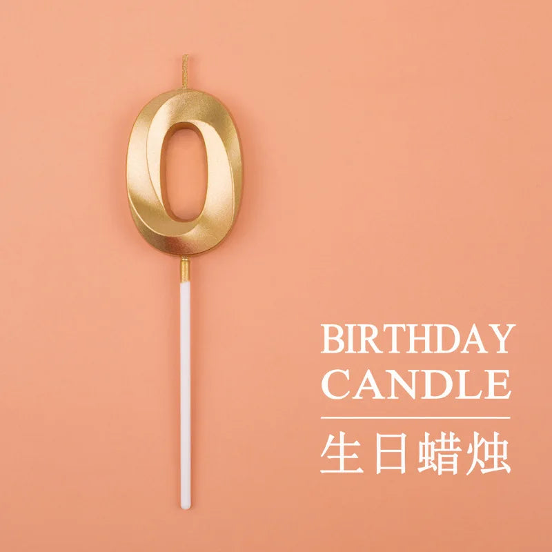 Birthday Digital Cake Candle Opera House Candles Golden Pink Blue Diamond Number Birthday Party Candles Creative Decoration