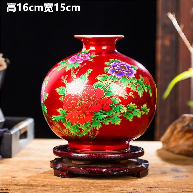 Chinese Style ceramics Vase Jingdezhen Black Porcelain Crystal Glaze Flower Vase Home decoration accessories Handmade Vases